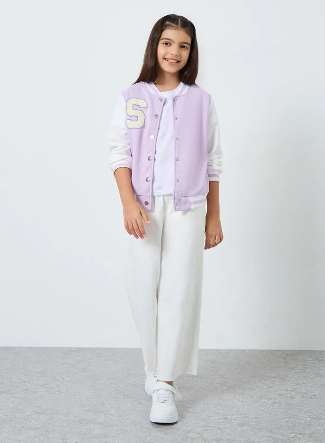 ستايلي جاكيت بومبر بنمط كتل الالوان وتفاصيل مزخرفة