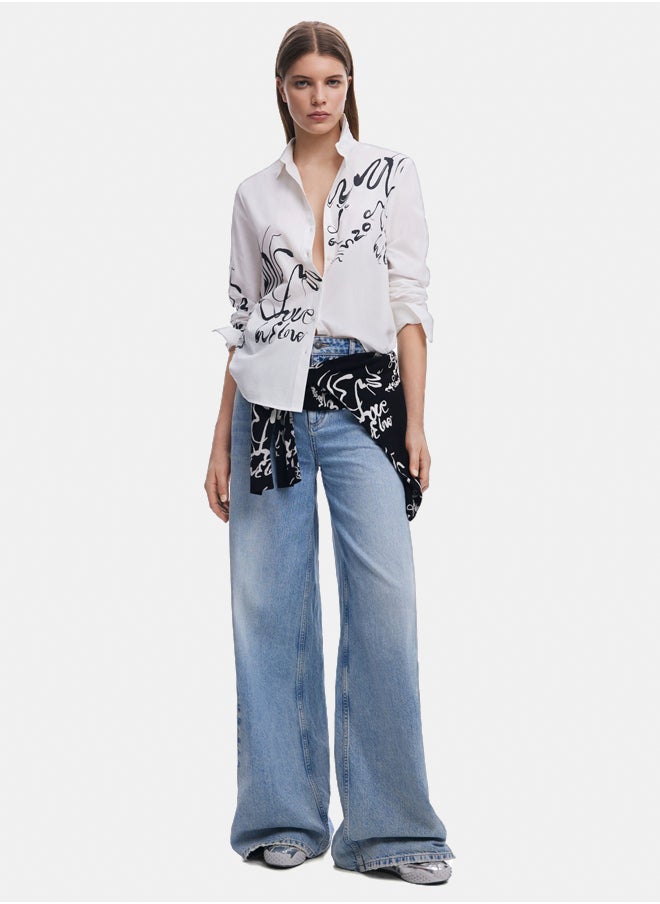 DESIGUAL - Ink letter shirt - Image 1
