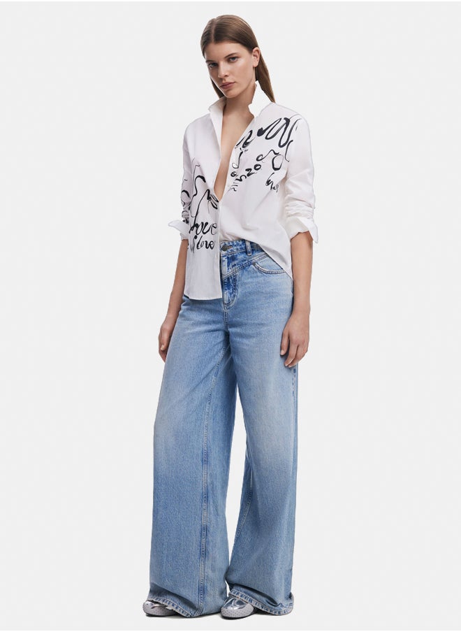 DESIGUAL - Ink letter shirt - Image 1
