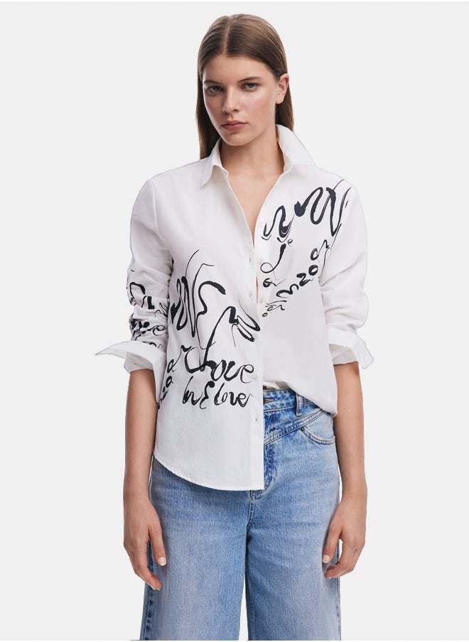 DESIGUAL - Ink letter shirt - Image 1