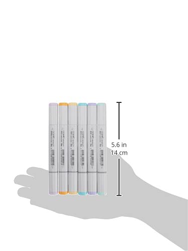 COPIC طقم أقلام كوبية S 6 قطع للرسم، ألوان باهتة، متعددة الألوان - Image 4