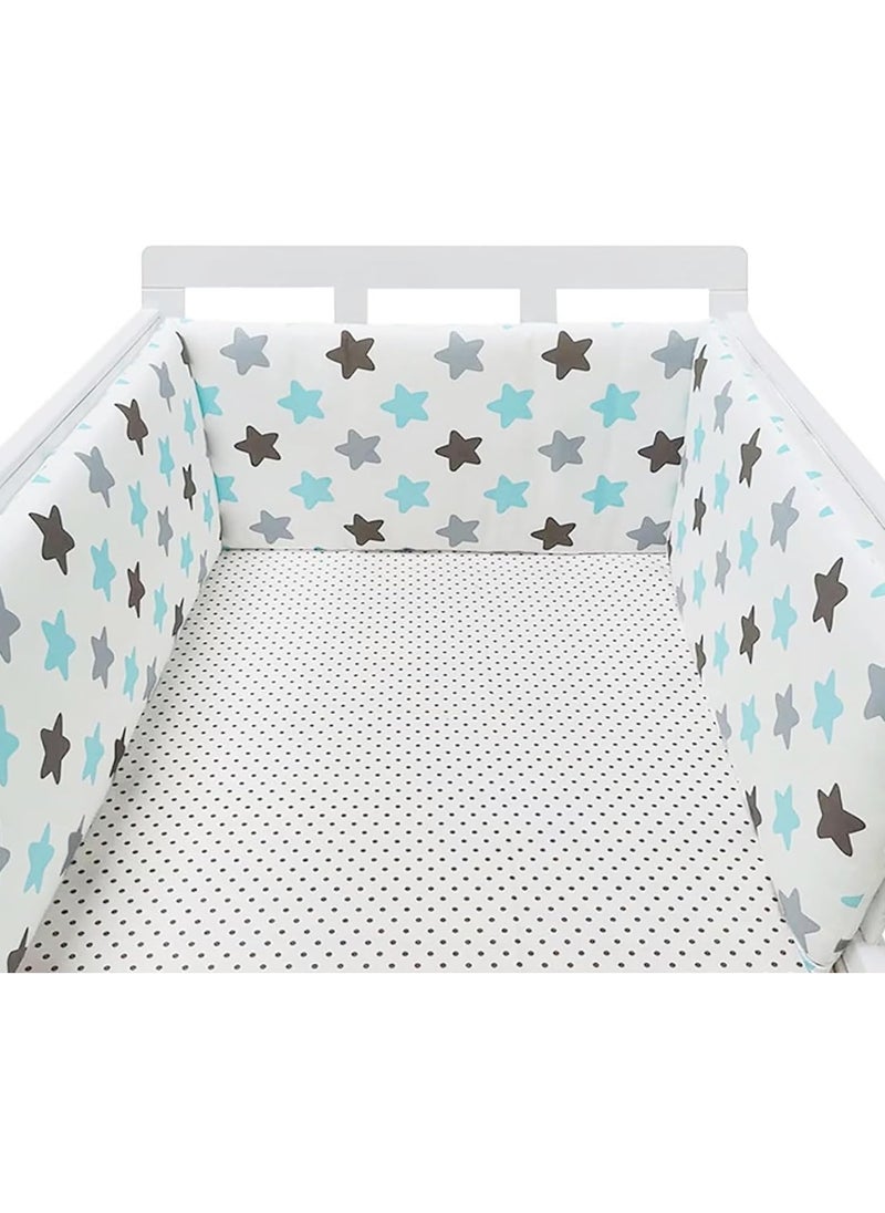 Generic - Crib Bumper Breathable Cot Bumper Breathable Mesh Cot Liner Crib Rail Cover Baby Crib Bumper Baby Boys Girls Nursery Breathable Crib Bedding Baby Bed Bumper 130x30cm (Grey) - Image 1