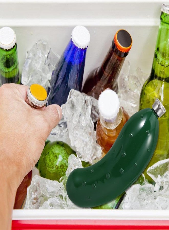 Garneck Stainless Steel Cucumber Liquor Flask: 5 Oz Novelty Hip Flask Portable Camping Travel Jug for Whiskey Water Stylish Unique Decanter Party Favor for Men Women - Image 3