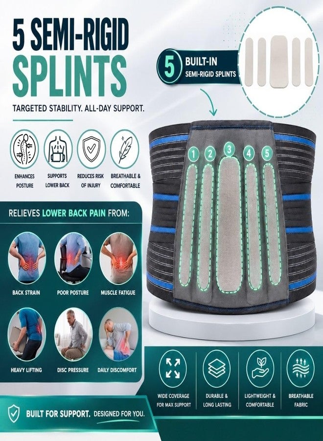 حزام دعم أسفل الظهر العجزي القطني من METRO Orthotics لتخفيف آلام أسفل الظهر وتصحيح وضعية الجسم مع أحزمة ضغط قابلة للتعديل، دعامة قطنية قابلة للتهوية للرجال والنساء (مقاس متوسط) - Image 3