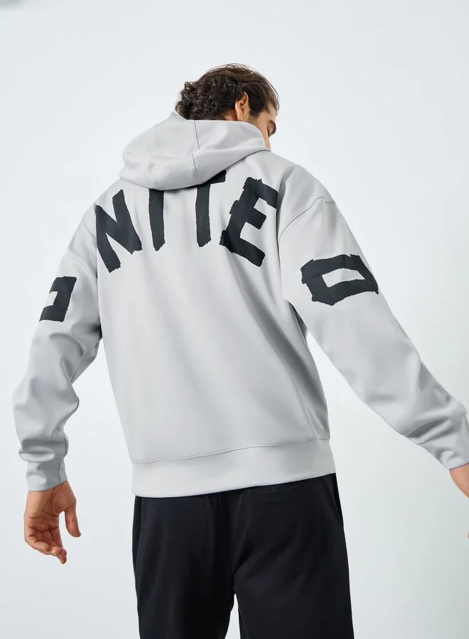 Oversized Front and Back Print Scuba Hoodie