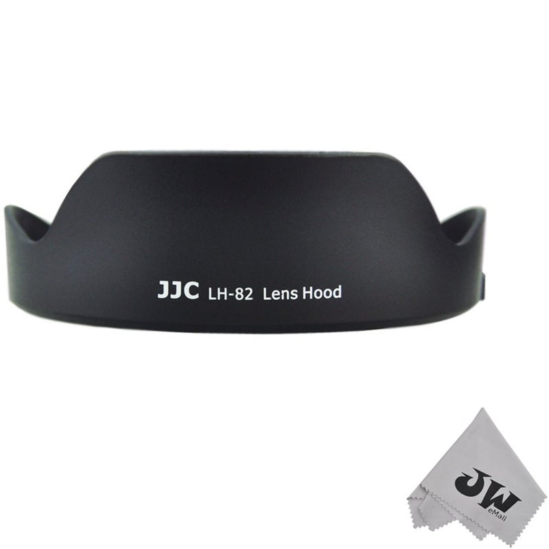 JJC JW LH-82 Reversible Lens Hood Shade for Canon EF 16-35mm f/4L is USM Lens Replaces Canon EW-82 + JW emall Micro Fiber Cleaning Cloth - Image 1