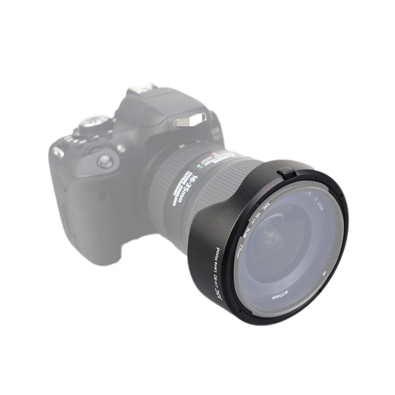 JJC JW LH-82 Reversible Lens Hood Shade for Canon EF 16-35mm f/4L is USM Lens Replaces Canon EW-82 + JW emall Micro Fiber Cleaning Cloth - Image 3