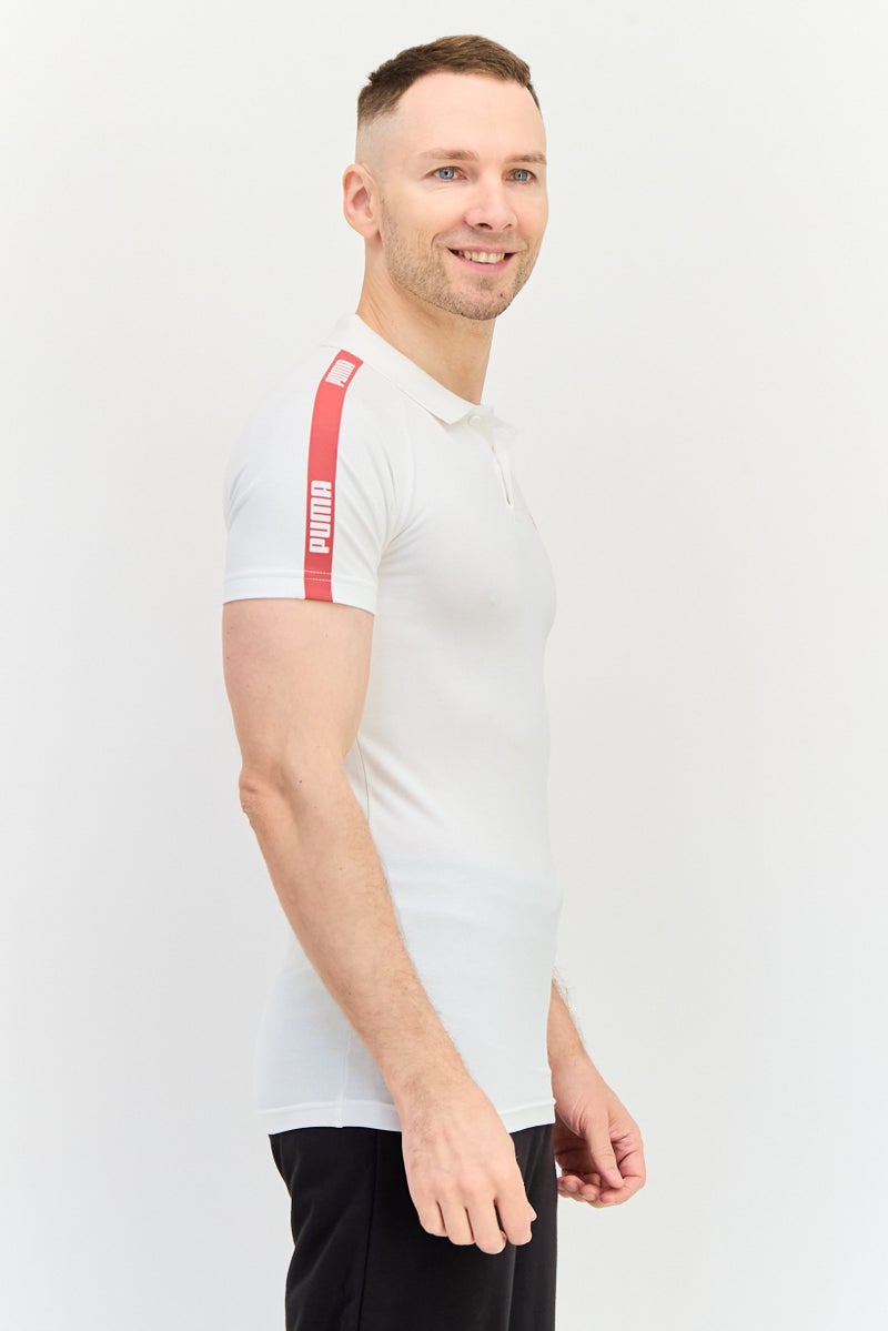 PUMA تي شيرت رياضي للرجال بأكمام قصيرة مناسب، خارجي، أبيض - Image 2