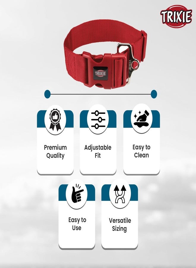 TRIXIE Polyester Extra Wide Premium Collar for Dogs, Adjustable Buckle Closure Dog Neck Belt, Durable and Tear Proof, Useful for Walking and Training (L-XXL, RED), 60 x 50 mm - Image 4
