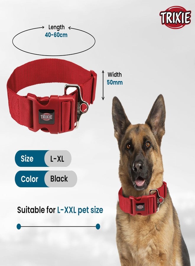 TRIXIE Polyester Extra Wide Premium Collar for Dogs, Adjustable Buckle Closure Dog Neck Belt, Durable and Tear Proof, Useful for Walking and Training (L-XXL, RED), 60 x 50 mm - Image 2