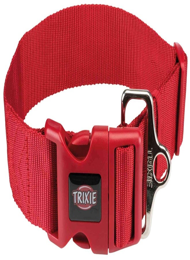 TRIXIE Polyester Extra Wide Premium Collar for Dogs, Adjustable Buckle Closure Dog Neck Belt, Durable and Tear Proof, Useful for Walking and Training (L-XXL, RED), 60 x 50 mm - Image 1