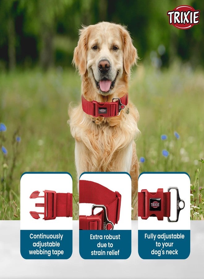 TRIXIE Polyester Extra Wide Premium Collar for Dogs, Adjustable Buckle Closure Dog Neck Belt, Durable and Tear Proof, Useful for Walking and Training (L-XXL, RED), 60 x 50 mm - Image 3