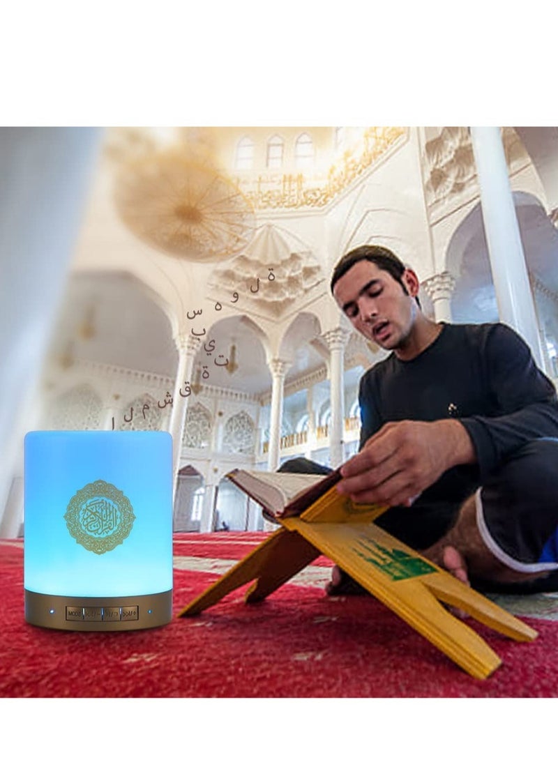 Speaker Touch Lamp, 4 in 1 Bluetooth Speaker with 7 Colors LED Light, Quran Recitations and Song, FM Broadcast, Remote & Touch Control Quran Speaker Lamp - Image 2