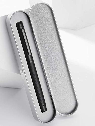 Asvine Brushed Black Forest Fude Pen, Bent Nib Calligraphy Fountain Pen (Fine to Broad) with Converter and Metal Box Set by Asvine - Image 4