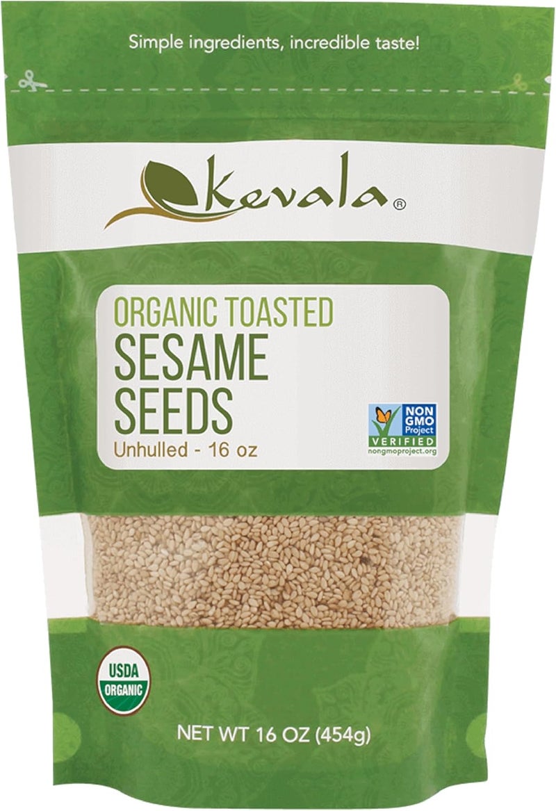 Kevala بذور السمسم المحمصة العضوية من كيفالا - 16 أونصة - Image 1