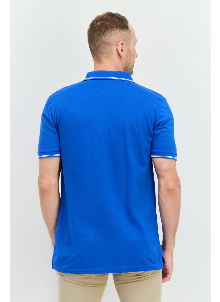 NAUTICA Men Regular Fit Embroidered Logo Short Sleeve Polo Shirt, Blue  - Image 2