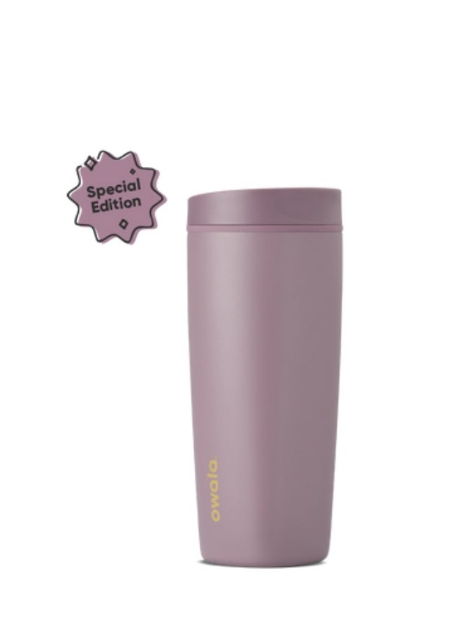 Owala SmoothSip Slider Insulated Stainless Steel Coffee Tumbler, Reusable Iced Coffee Cup, Hot Coffee Travel Mug, BPA Free 20oz - Image 1