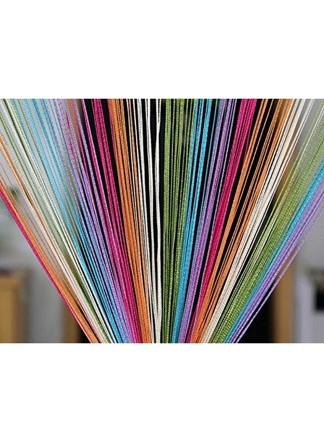 بينديا ستارة باب غرفة من خيوط زخرفية متعددة الألوان من PINDIA - متعددة الألوان: 7 أقدام × 3.6 أقدام - Image 1