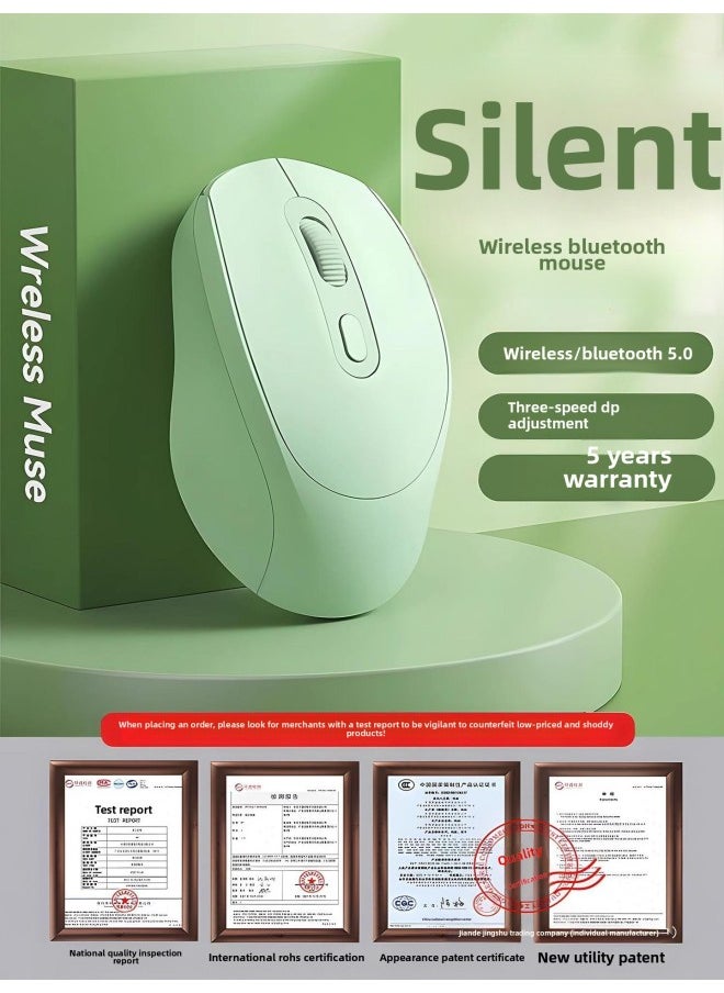 Generic - Wireless Bluetooth Mouse Laptop Universal Rechargeable Dual-Mode Mute Girl Office Mouse Silent Unlimited-Specifications:Cool Black [2.4g Wireless Version] Rechargeable Model✅Silent Button★Free Mouse Pad - Image 1