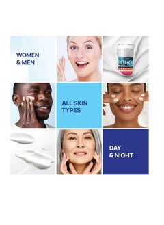 MOONRIN Retinol Cream for Face with Hyaluronic Acid, Day-Night Anti-Aging Moisturizer for Women, Men, Collagen Cream for Face Reduces Wrinkles, Dryness, 1.85 Oz  - Image 3