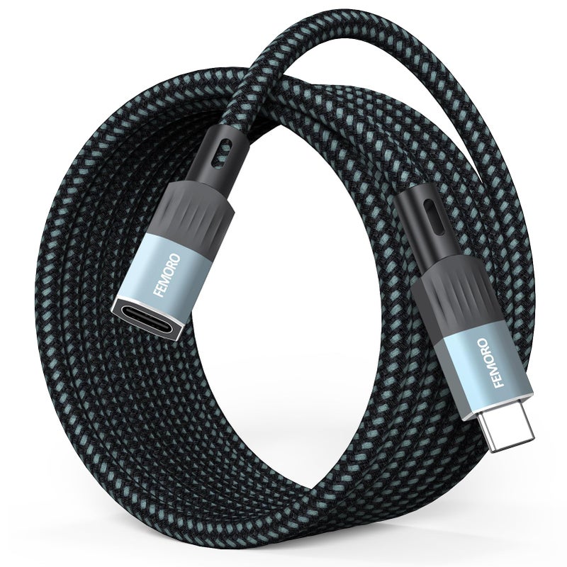FEMORO USB C Extension Cable 10Ft Long, 10Gbps Data Transfer/100W Charging/4K@60Hz USBC 3.2 Male to USB-C Female Cable Extender Type C Cord for iPhone 15 16 17, Galaxy S25/24, PC, Laptop, SSD and More - Image 1