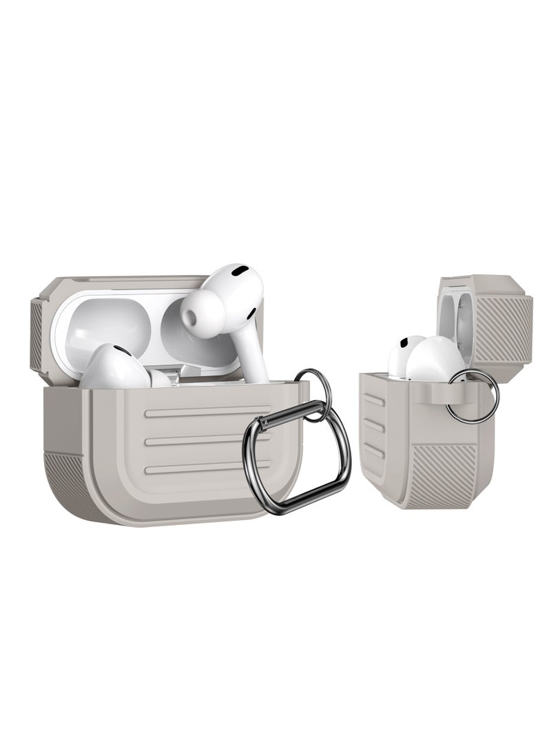 Bukela - Armor Case Compatible with AirPods Pro 2nd Generation Case Cover - Compatible with AirPods Pro 2 Case,Supports Wireless Charging, Shock Resistant, Full Protection (Stone) - Image 1