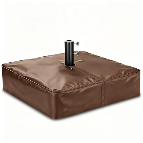 Rileytee Patio Umbrella Base CoverOutdoor Heavy Duty 600D Waterproof AntiUV Square Umbrella Stand Base Covers 30L x 30W x 5HBrown - Image 1