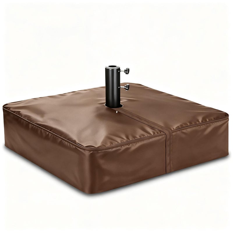 Rileytee Patio Umbrella Base CoverOutdoor Heavy Duty 600D Waterproof AntiUV Square Umbrella Stand Base Covers 30L x 30W x 5HBrown - Image 2