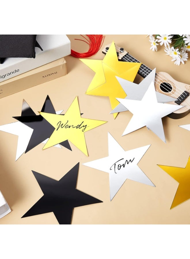 30pcs Glitter Star Cutouts – 15cm Double-Sided Paper Stars in Black, Silver & Gold for Classroom, Bulletin Board & Party Decorations - Image 3