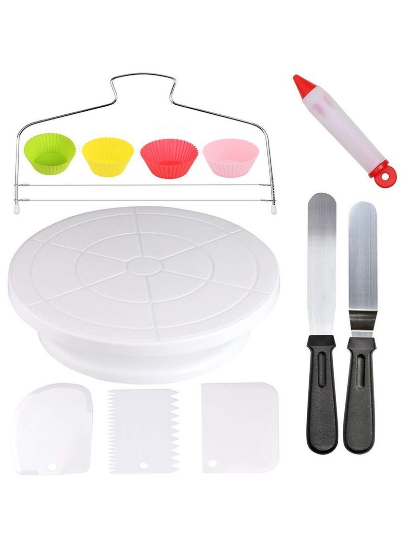 general 12 Piece Cake Turntable Piping Turntable Cream Spreader Tool Silicone Muffin Cup Easy Cake Decorating - Image 1