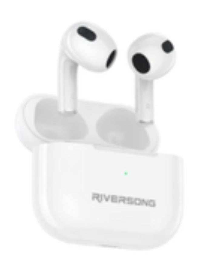 RIVERSONG Airfly L3 Environmental Noise Cancellation Earbuds, 30Hrs Playtime, SweatProof, White Color - Image 1