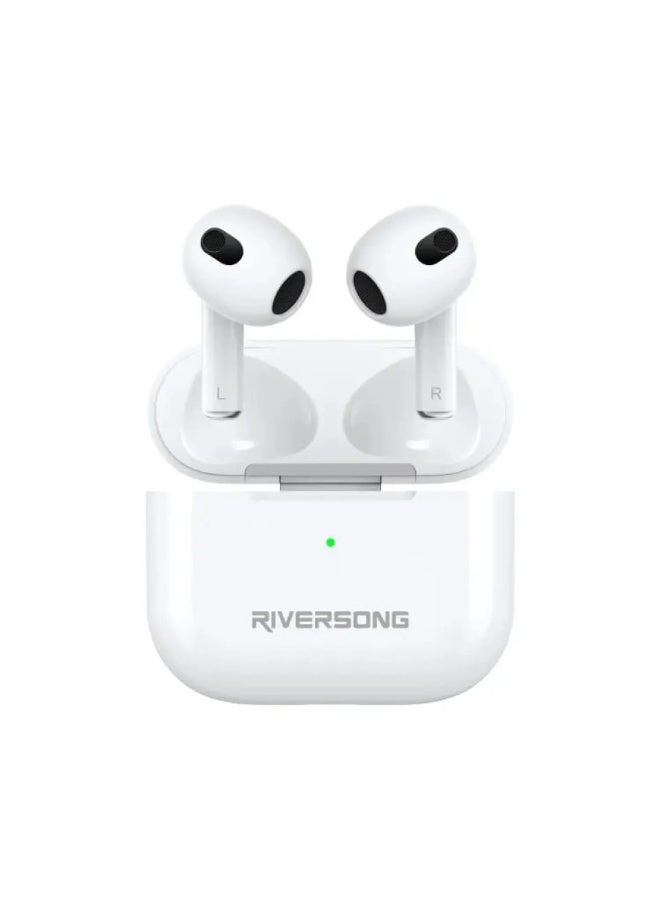RIVERSONG Airfly L3 Environmental Noise Cancellation Earbuds, 30Hrs Playtime, SweatProof, White Color - Image 3