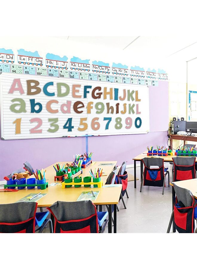 مجموعة حروف، حروف صفية على السبورة، رقم حرف مقطوع، لوحة إعلانات، ديكور منزلي، مدرسي، صف دراسي - Image 5