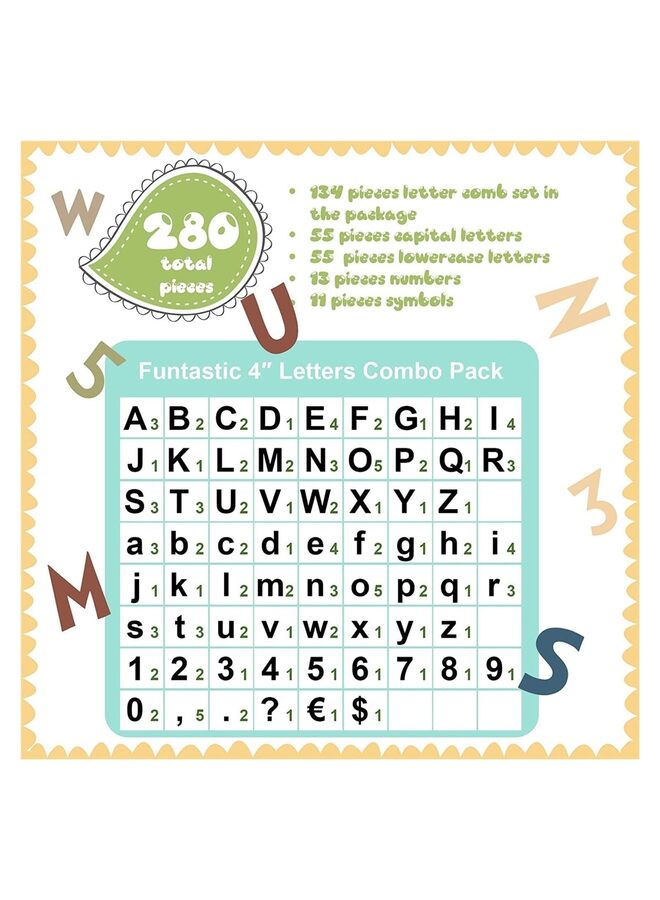 مجموعة حروف، حروف صفية على السبورة، رقم حرف مقطوع، لوحة إعلانات، ديكور منزلي، مدرسي، صف دراسي - Image 3