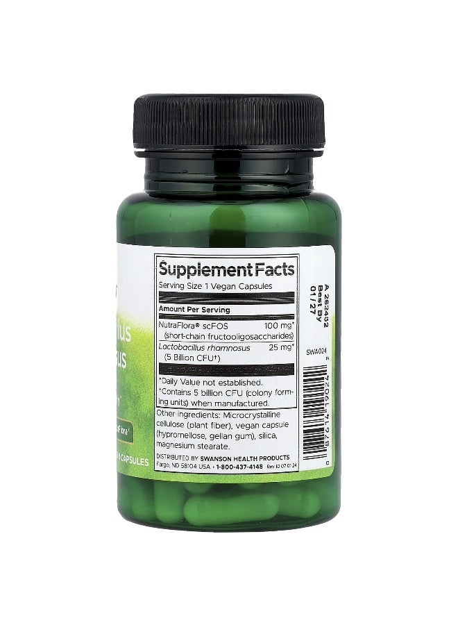 Swanson, Lactobacillus Rhamnosus With FOS, 60 Vegan Capsules - Image 2