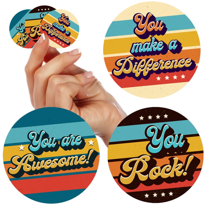 500 Thank You Stickers 15  Envelope Seals and Happy Stickers for Kids and Adults  Give Gratitude with Recognition and Great Job for Students Work Employees Volunteers Nurses Team and More