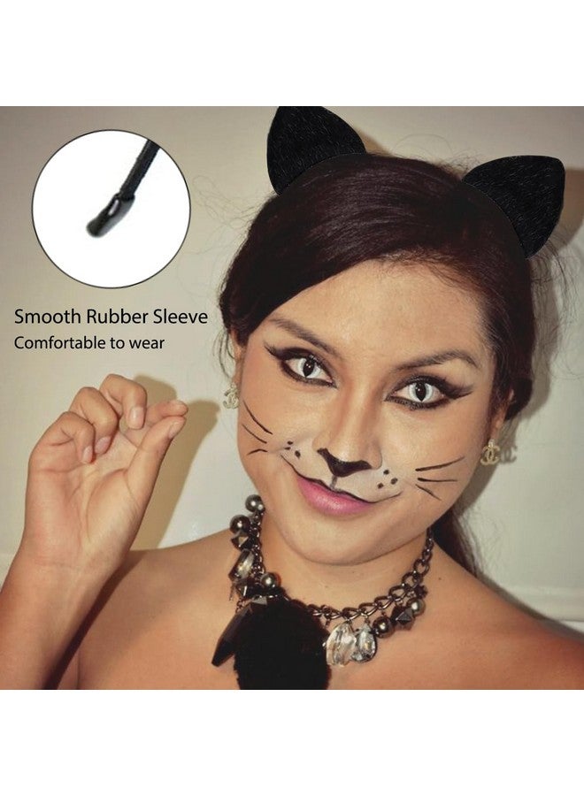 Mysense Black Cat Ears Headband and Black Lipstick Kit, Catwomen Costume Accessories for Adults and Kids Halloween Cosplay Makeup - Image 3