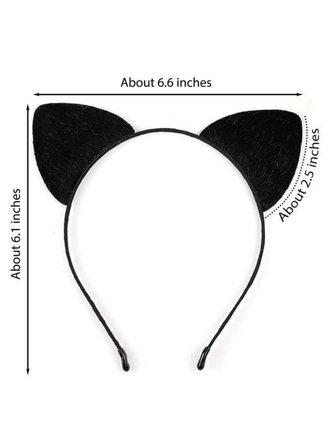 Mysense Black Cat Ears Headband and Black Lipstick Kit, Catwomen Costume Accessories for Adults and Kids Halloween Cosplay Makeup - Image 2
