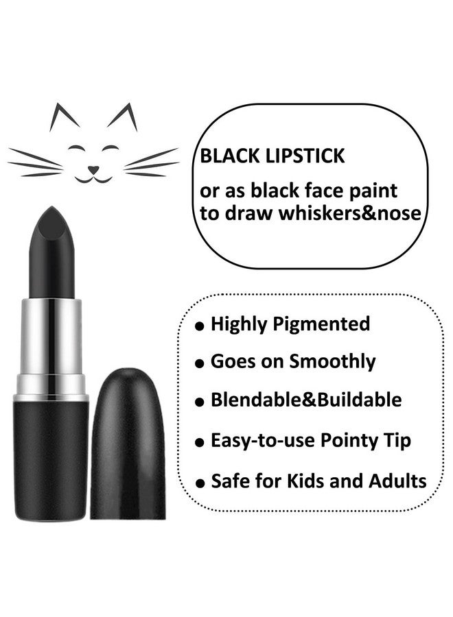 Mysense Black Cat Ears Headband and Black Lipstick Kit, Catwomen Costume Accessories for Adults and Kids Halloween Cosplay Makeup - Image 4