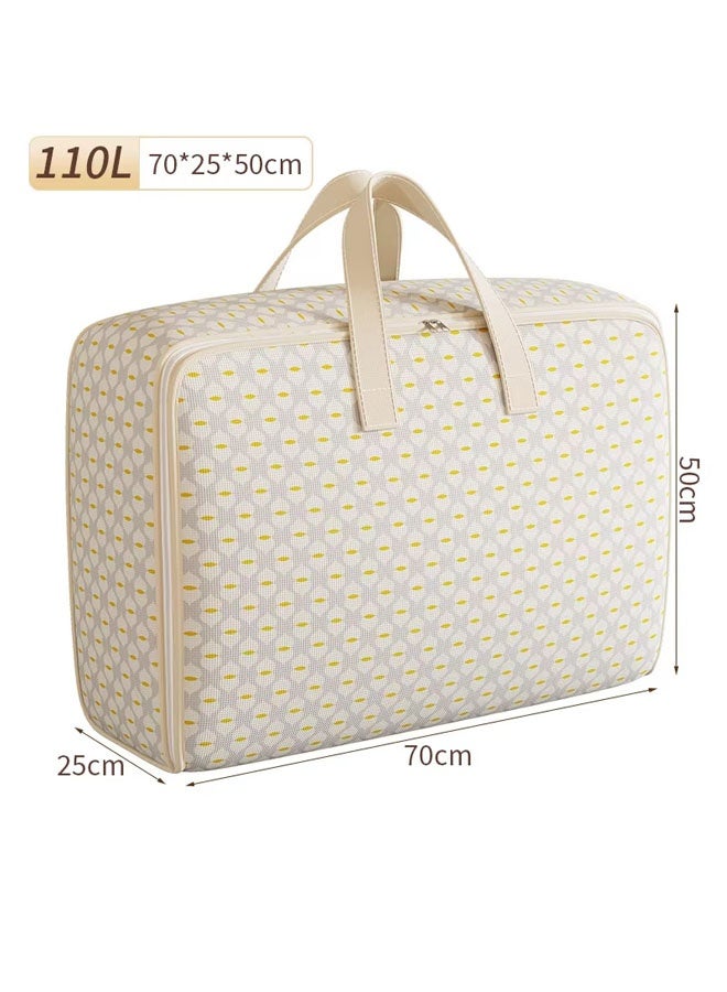 110L Clothing Storage Bag,Extra Large Moving Bags With Zips,Waterproof Clothes Storage Organizer Bags,Foldable Non-woven Closet Organizers Storage Containers with Reinforced Handle for Clothing,Reusable Bags for Moving House,Bedding Underbed Storage Bag for Clothing, Blanket, Comforters, Bed Sheets, Pillows and Toys - Image 2