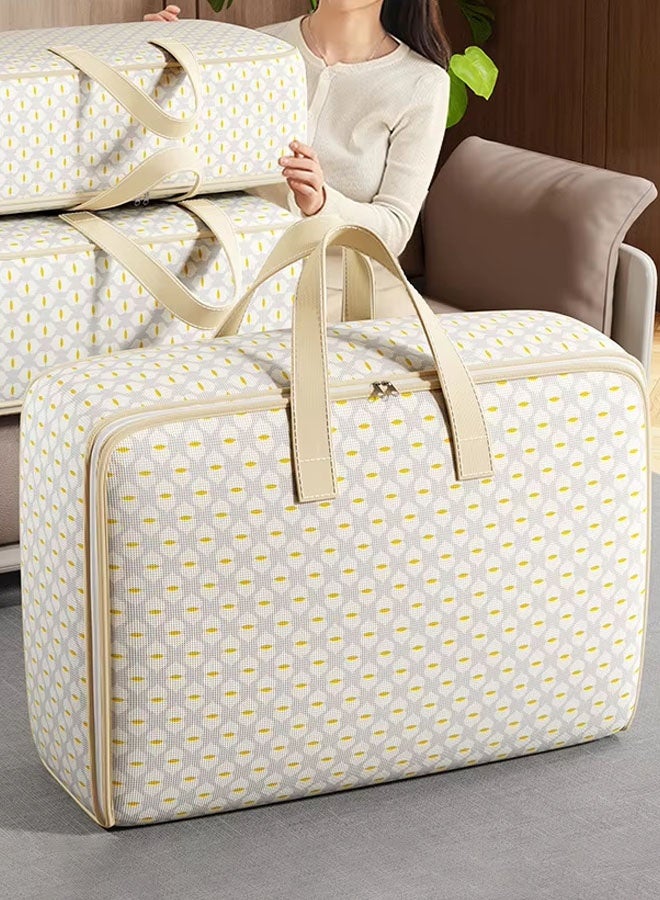 110L Clothing Storage Bag,Extra Large Moving Bags With Zips,Waterproof Clothes Storage Organizer Bags,Foldable Non-woven Closet Organizers Storage Containers with Reinforced Handle for Clothing,Reusable Bags for Moving House,Bedding Underbed Storage Bag for Clothing, Blanket, Comforters, Bed Sheets, Pillows and Toys - Image 5