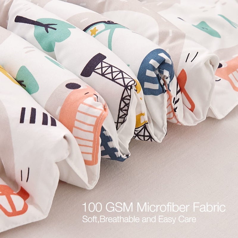 جي اس دي JSD Car Kids Comforter مجموعة كاملة الحجم 3 قطعة الطباعة المعزي مع وسادة خفيفة الوزن طوال الموسم قابلة للغسل - Image 5