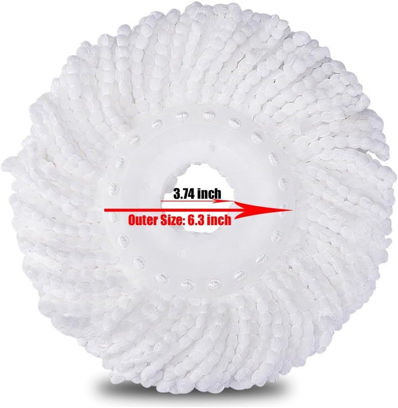 YWSHF رأس ممسحة دوارة بديل متوافق مع Hurrican وMopnado وCassabel 360 Spin Magic Mopping، رؤوس ممسحة دوارة من الألياف الدقيقة للتعبئة العامة للشكل الدائري الحجم القياسي 5 قطع - Image 2