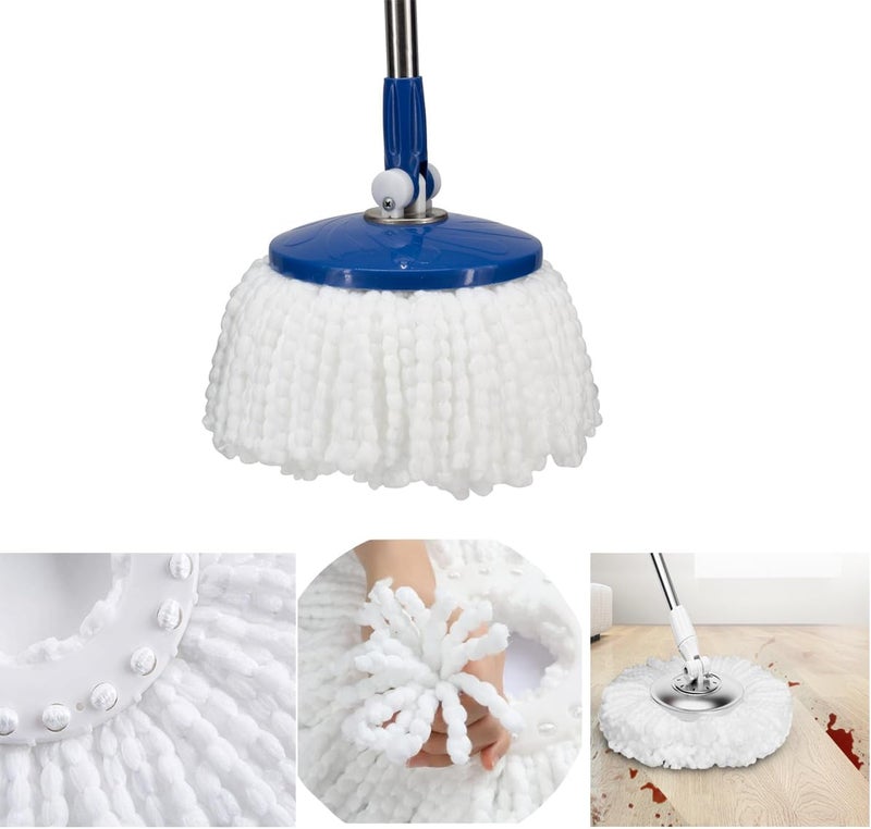 YWSHF رأس ممسحة دوارة بديل متوافق مع Hurrican وMopnado وCassabel 360 Spin Magic Mopping، رؤوس ممسحة دوارة من الألياف الدقيقة للتعبئة العامة للشكل الدائري الحجم القياسي 5 قطع - Image 5