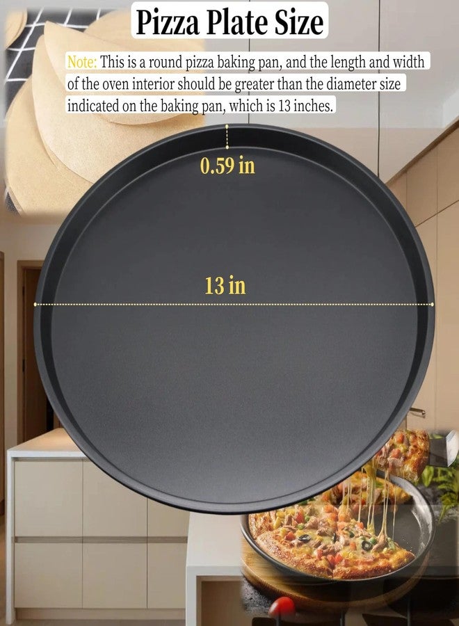 LYCNAGOGUE 2-Pack 13" Round Oven Pizza Pan, Carbon Steel Baking Sheet, Non-Stick, Compatible with Breville Smart Oven Models BOV800XL, BOV845BSS, and Traditional Wall-Mounted Ovens - Image 2