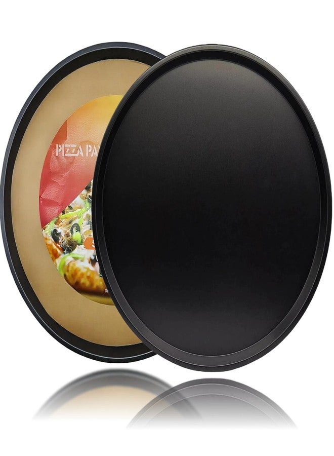 LYCNAGOGUE 2-Pack 13" Round Oven Pizza Pan, Carbon Steel Baking Sheet, Non-Stick, Compatible with Breville Smart Oven Models BOV800XL, BOV845BSS, and Traditional Wall-Mounted Ovens - Image 1