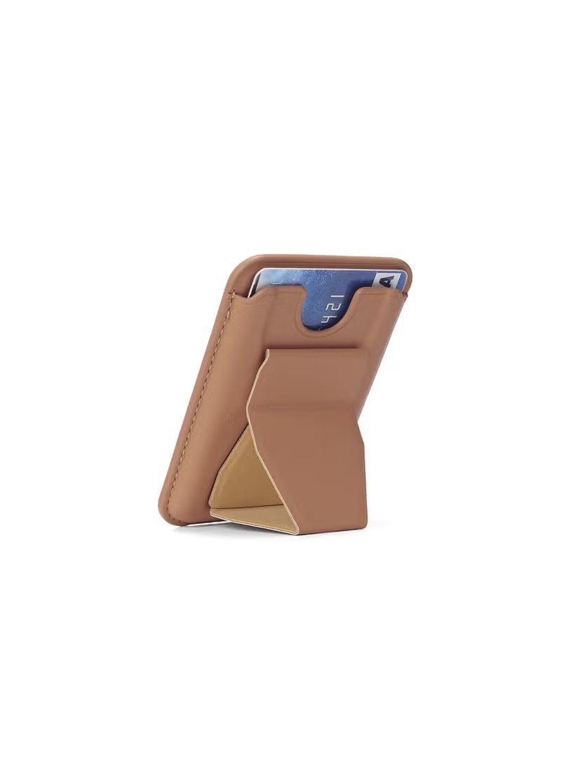 TIGER 2-in-1 Leather Mobile Stand with 3 Card Holder – Dark Brown Stick-On Universal Phone Wallet and Kickstand for All Smartphones, Slim PU Leather Adhesive Pocket with Secure Grip, Foldable Stand & Card Storage – Ideal for Travel & Daily Use - Image 3