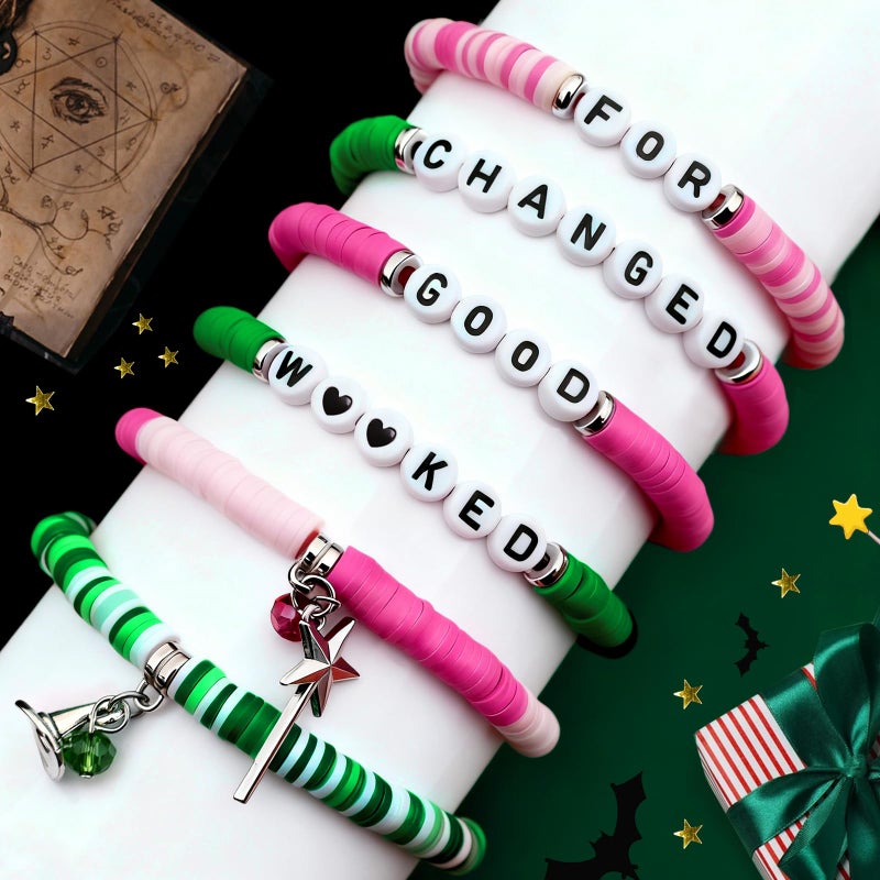 lakayfimily Friendship Bracelet for Women Magic Wand&Witch Hat Beaded Stretch Bracelet Witch Gifts Fans Party Dress Costume Accessories - Image 3