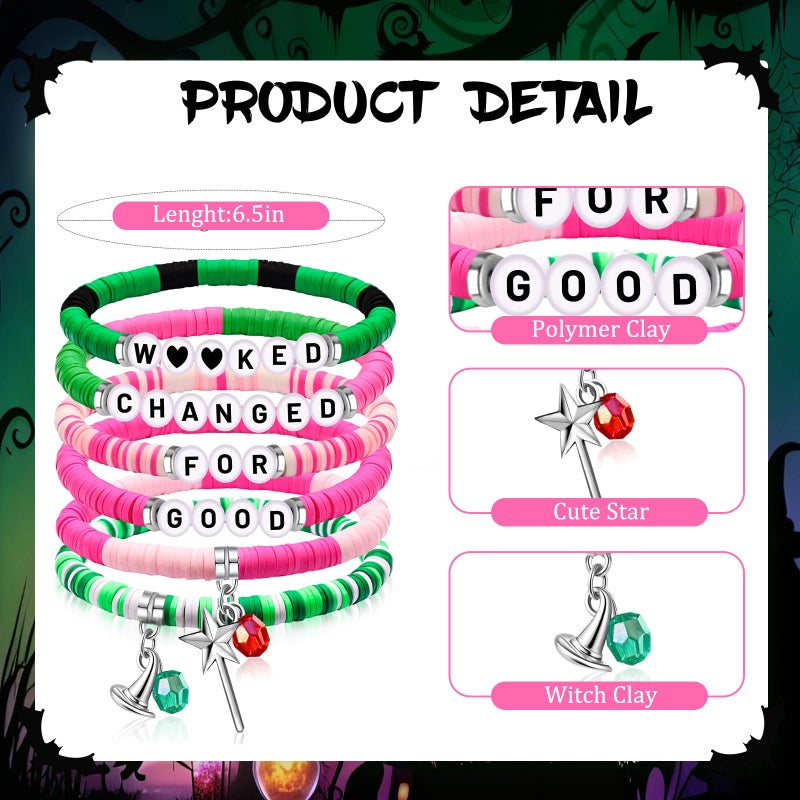 lakayfimily Friendship Bracelet for Women Magic Wand&Witch Hat Beaded Stretch Bracelet Witch Gifts Fans Party Dress Costume Accessories - Image 2