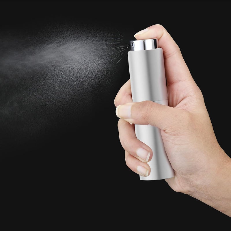 زجاجة كولونيا سعة 20 مل، رذاذ عطر قابل لإعادة التعبئة للاستخدام للرجال، رذاذ فارغ صغير الحجم للاستخدام أثناء السفر، سعة 0.67 أونصة، مريح للحمل، لون أزرق وفضي - Image 2